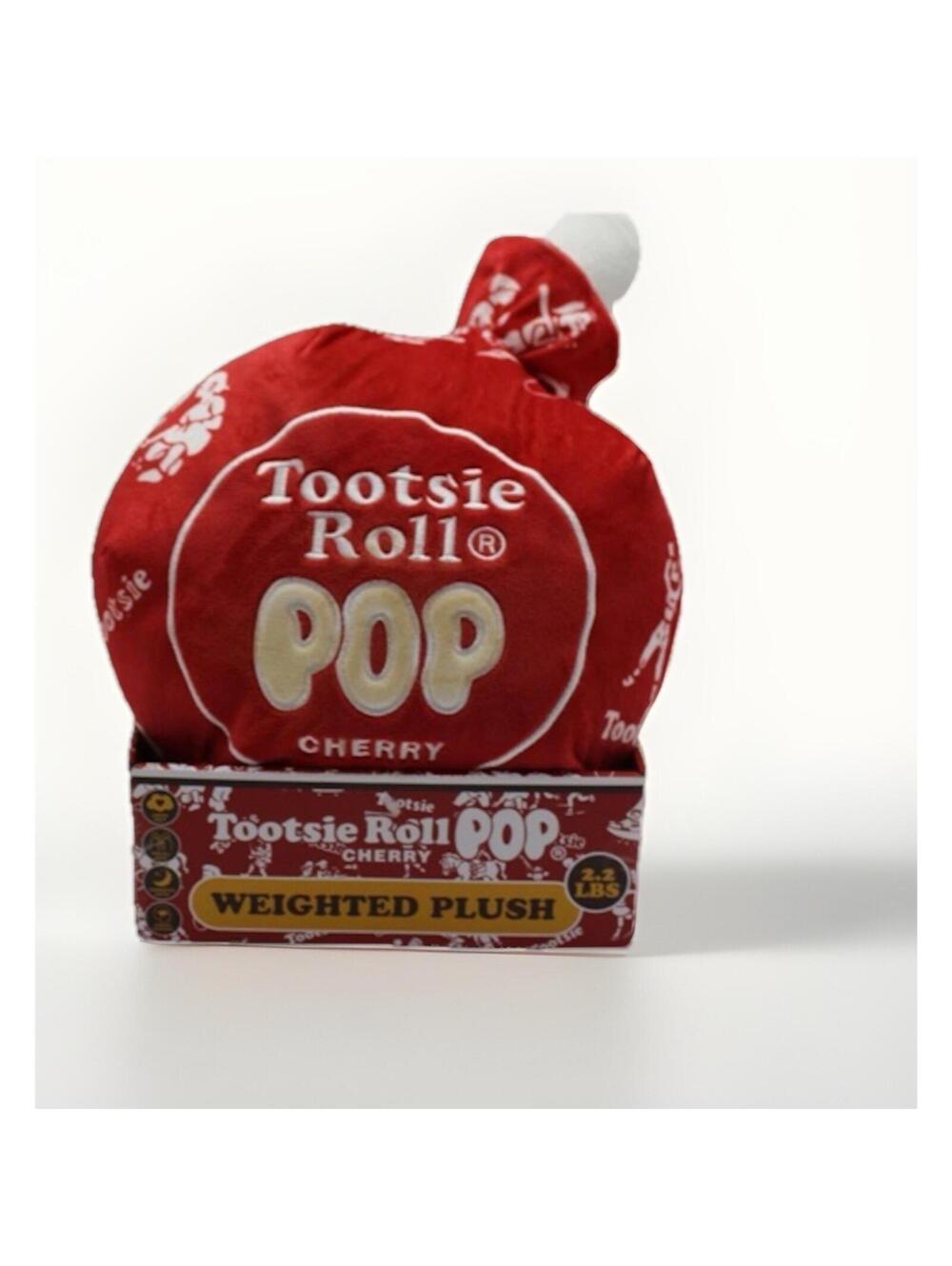 Tootsie Roll Pop Cherry Red Weighted Pillow Plush 2.2lbs Soft Comfort Toy - New